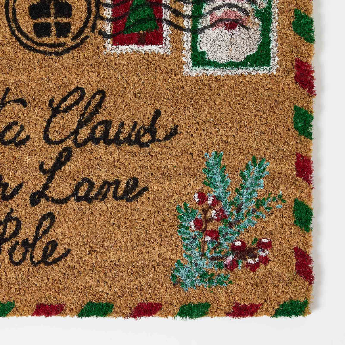 HOMESCAPES Christmas Letter To Santa Doormat Coir, 40 X 60 Cm