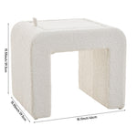 Modern Upholstered Footstool | White