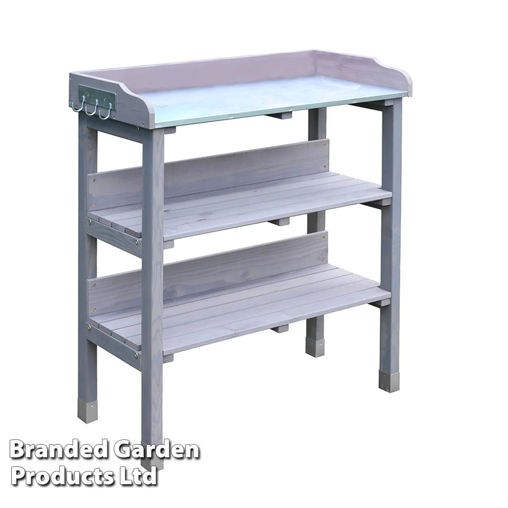 3-tier Wooden Potting Table Grey