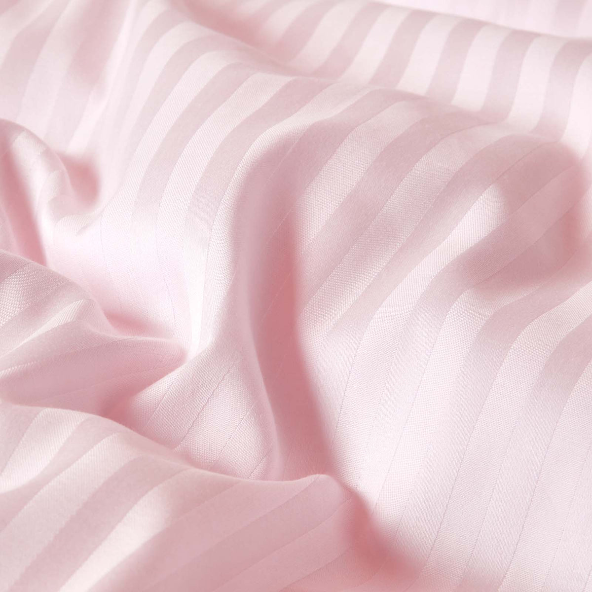 Egyptian Cotton Stripe Duvet Cover With Pillowcase, 330 Tc | Double | Pink