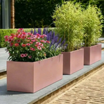 Zinc Galvanised Trough Planter | 100cm x 40cm x 40cm | Rose Gold