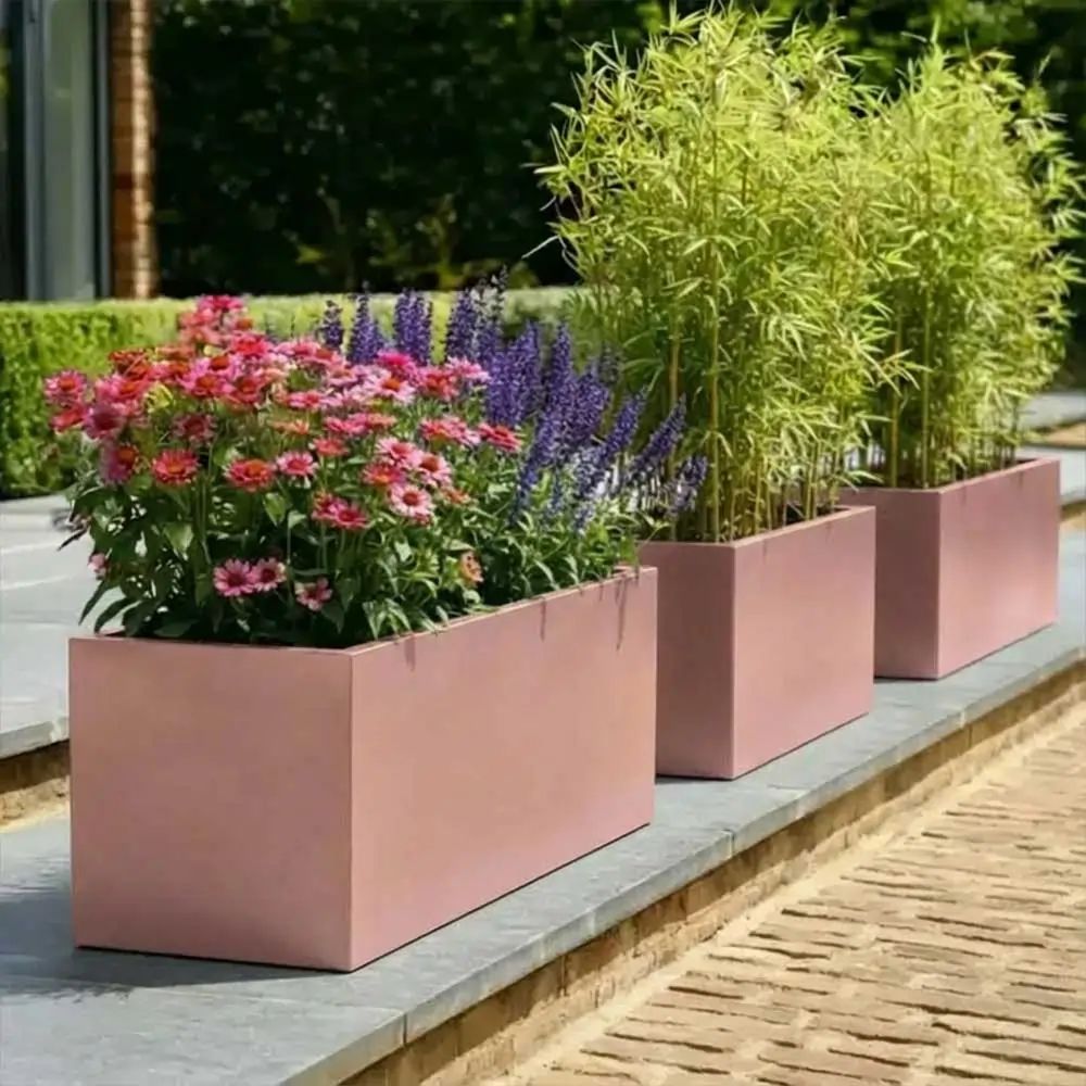Zinc Galvanised Trough Planter | 100cm x 40cm x 40cm | Rose Gold