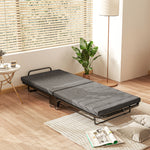 Single Folding Bed With Mattress Foldable On Wheels