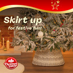 Rattan Tree Skirt Foldable Basket Cover For Indoor Decor
