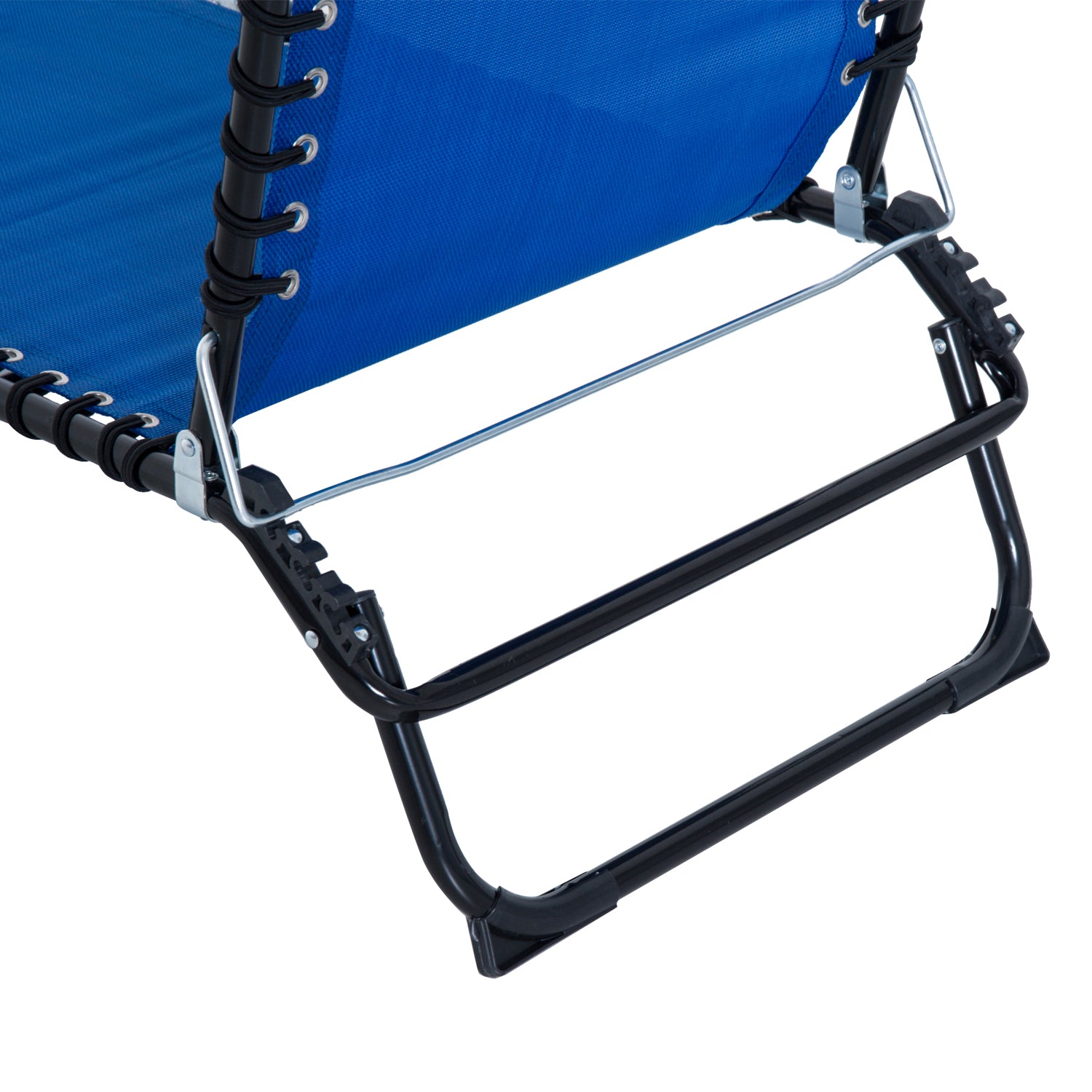 Foldable Beach Chaise Lounge 4 Adjustable Positions | Set of 1 | Navy Blue