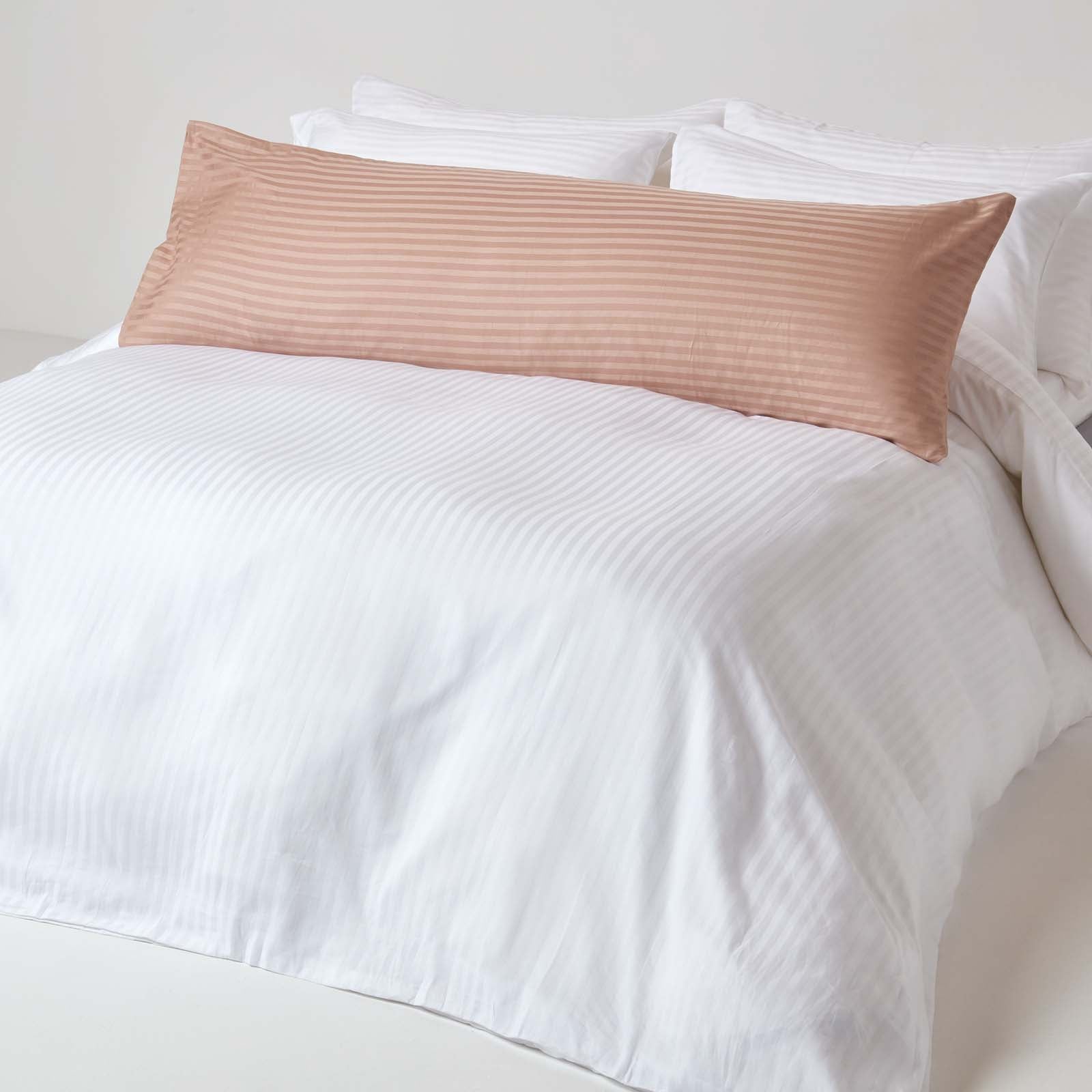 Egyptian Cotton Satin Stripe Housewife Pillowcase 330 Tc | Body | Taupe & Beige