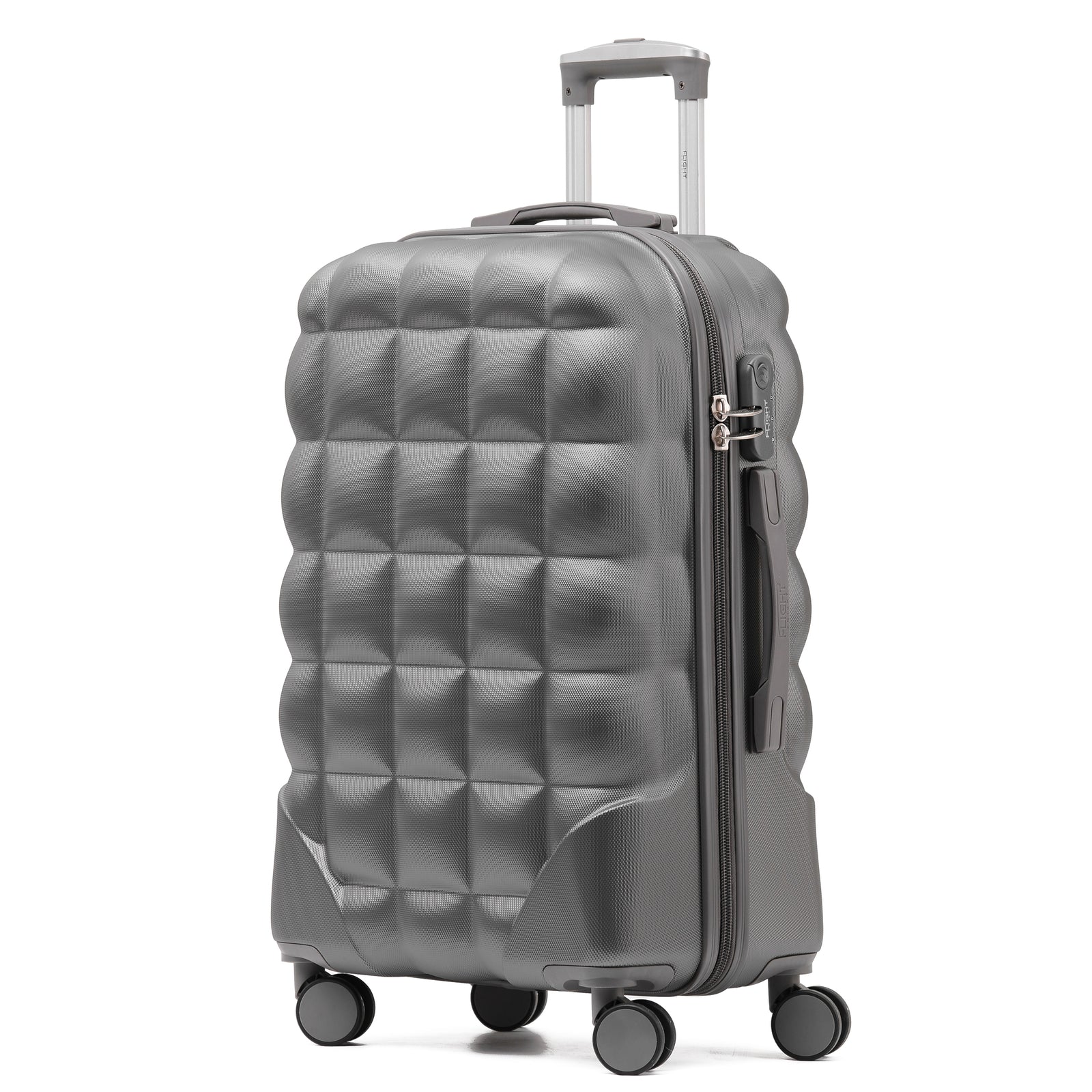 Medium 25" Hard Shell Bubble Design Check-in Suitcase Hold Luggage Bag 20kg+ | Medium | Anthracite