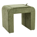 Modern Upholstered Footstool | Green