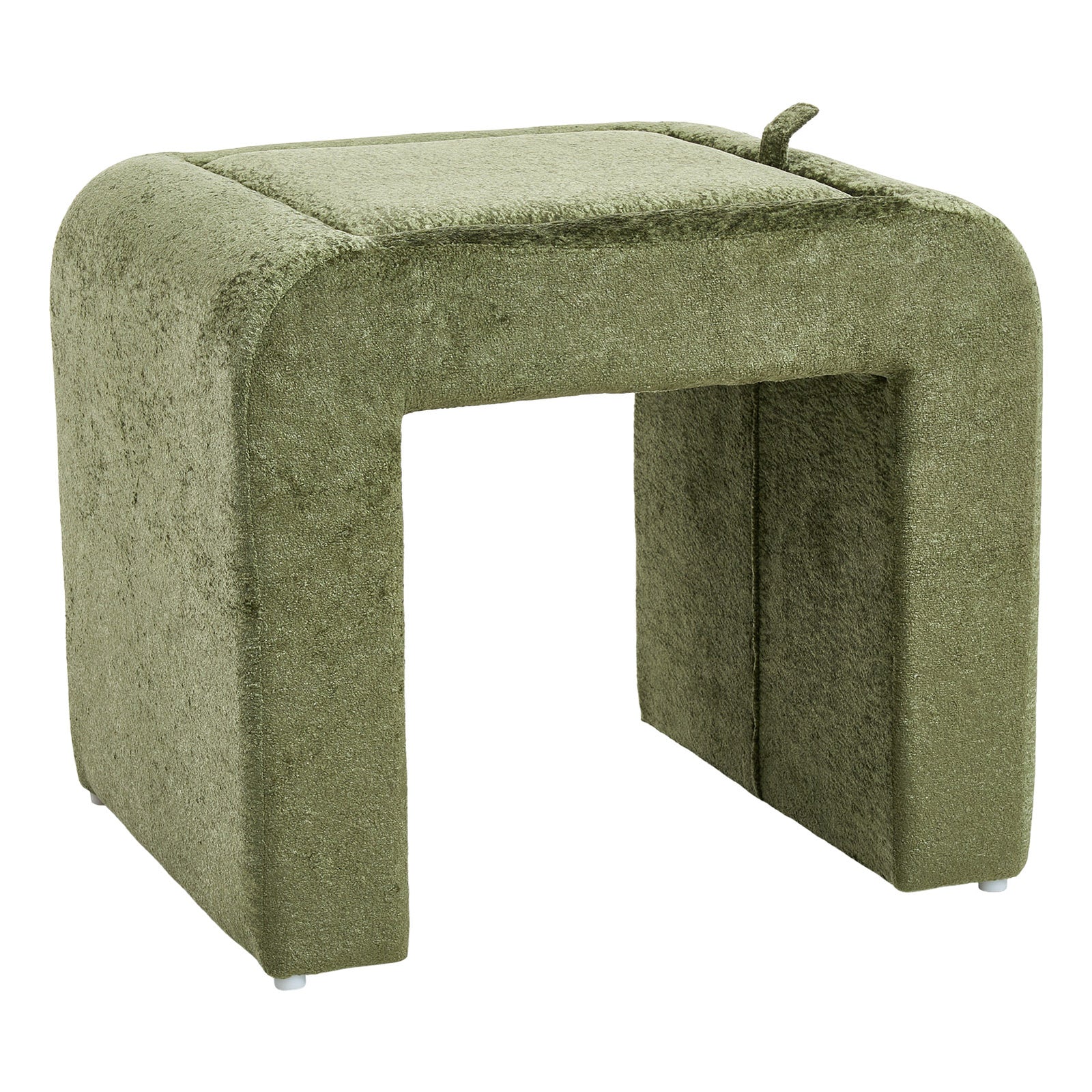Modern Upholstered Footstool | Green