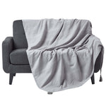 Cotton Rajput Ribbed Throw | 150cm x 200cm | Silver Grey
