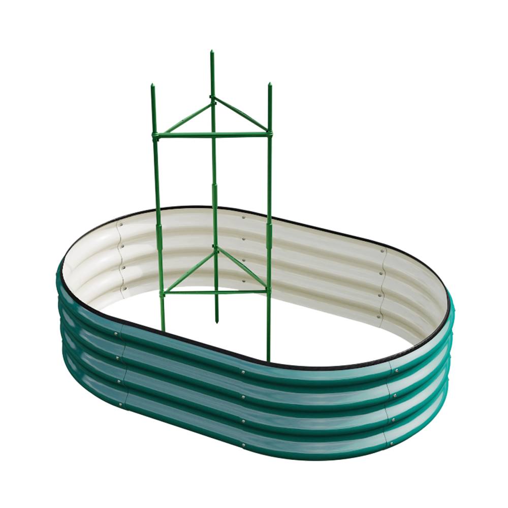 Galvanized Metal Raised Garden Bed – Elevated Planter Box With Safety Edging, Green, 120cm/160cm W X 80cm D X 30cm H | Small | Green