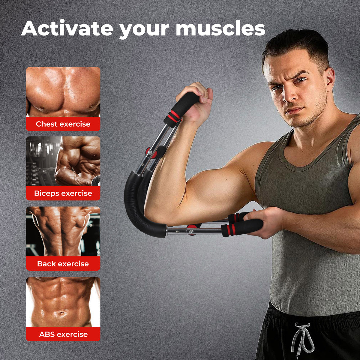 Centra Shaker Twister Arm Trainer Chest Expander Bar Arm Exerciser Adjustable