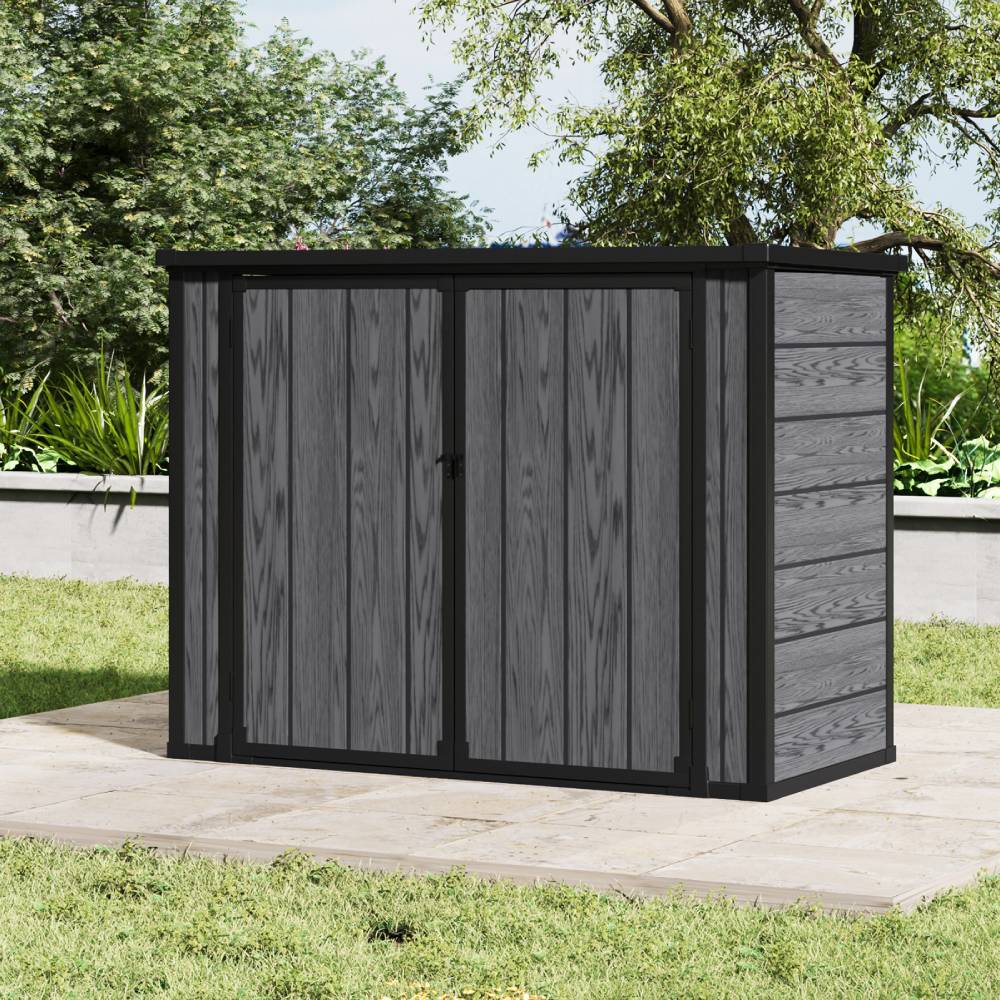 Garden Tool Bicycle Storage Shed Wood Grain Design