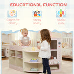 AIYAPLAY Kids Grocery Store, Pretend Play Shop With Cash Register, Pink