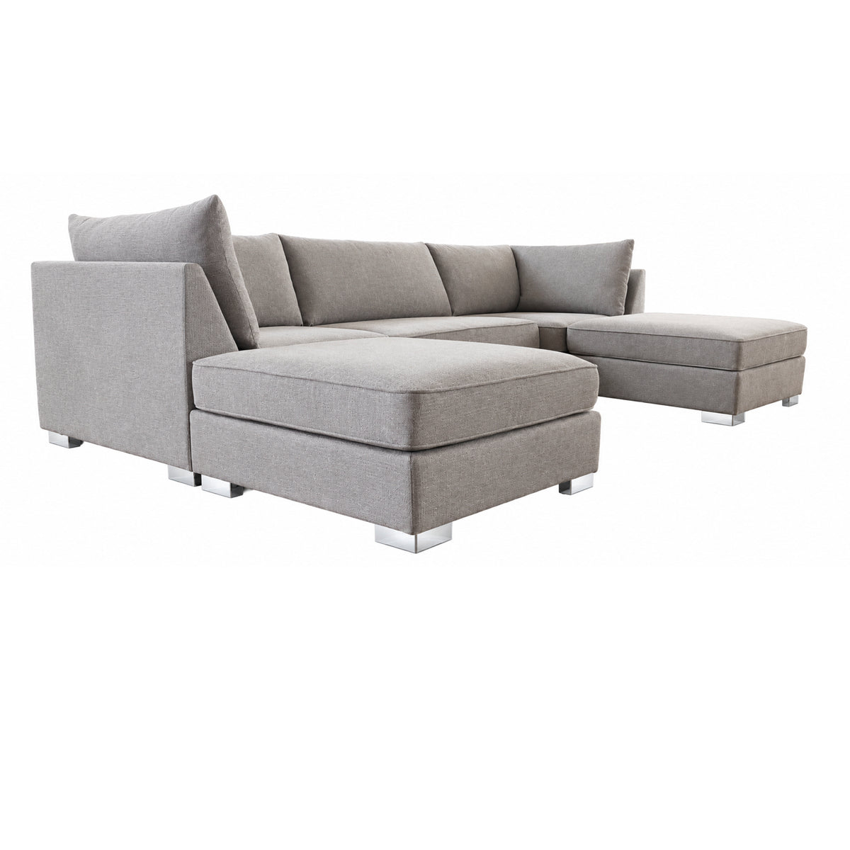 The Wentworth U-shaped Modular Corner Sofa With Deep Seat | 5 Seat | Grey