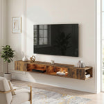 Tv Stand With Rgb Led Lights For 75-inch Tv | Rustic Brown