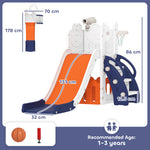 AIYAPLAY 5 In 1 Toddler Slide Set With Basketball Hoop For Age 1-3