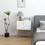 Modern Bedside Table With 2 Drawers For Bedroom