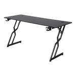 120cm/140cm W Gaming Desk With Mouse Pad, Cup Holder & Headphone Hook Sturdy Computer Table | Large | Black