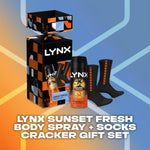 Sunset Fresh Body Spray And Socks Cracker Gift Set For Him, 1pc | Set of 2