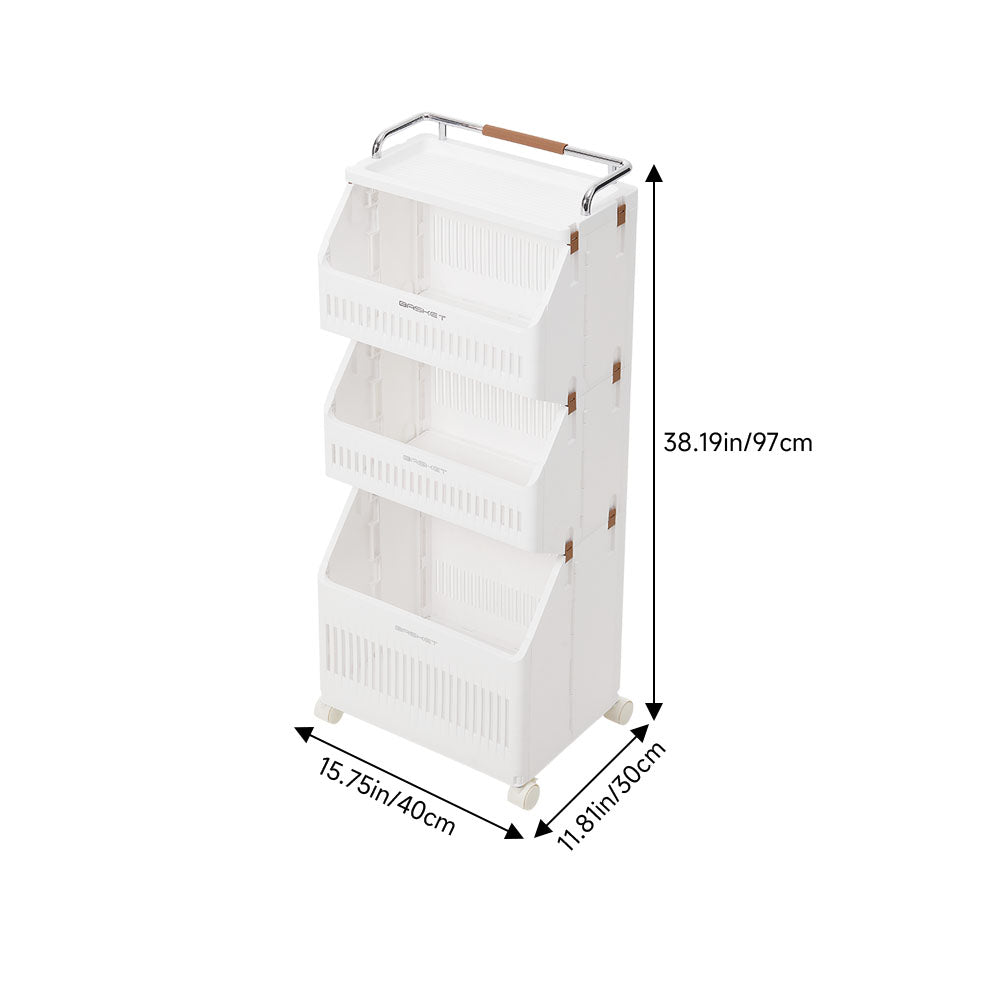 Rolling Laundry Hamper Cart | Large | White