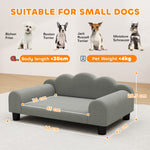 Dog Sofa Bed, Cat Sofa With Backrest, Armrest, For Small Dogs | Grey