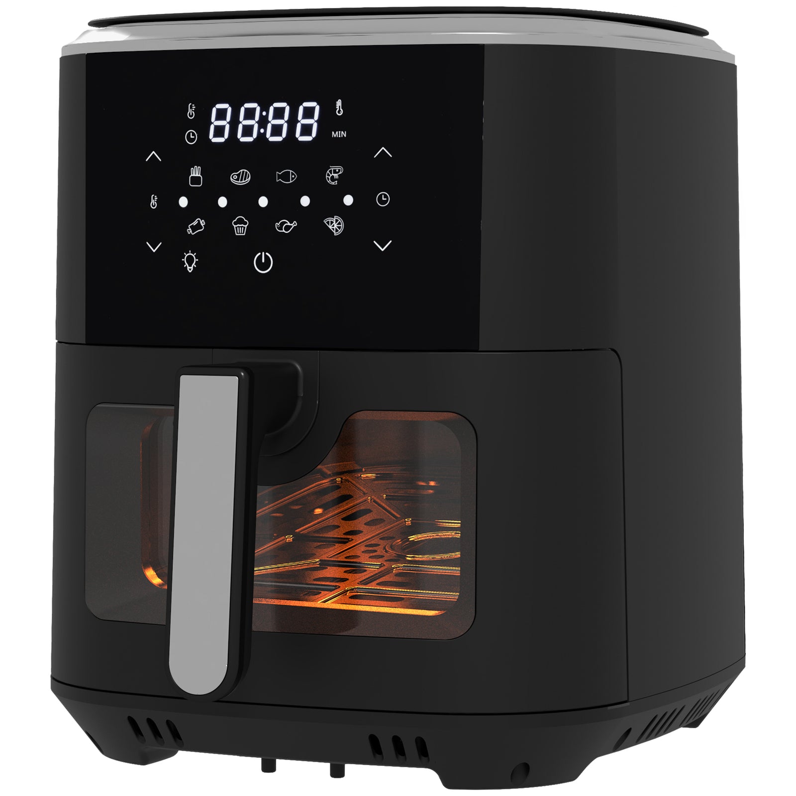 HOMCOM 6.5l Air Fryer With Digital Display Rapid Air Circulation