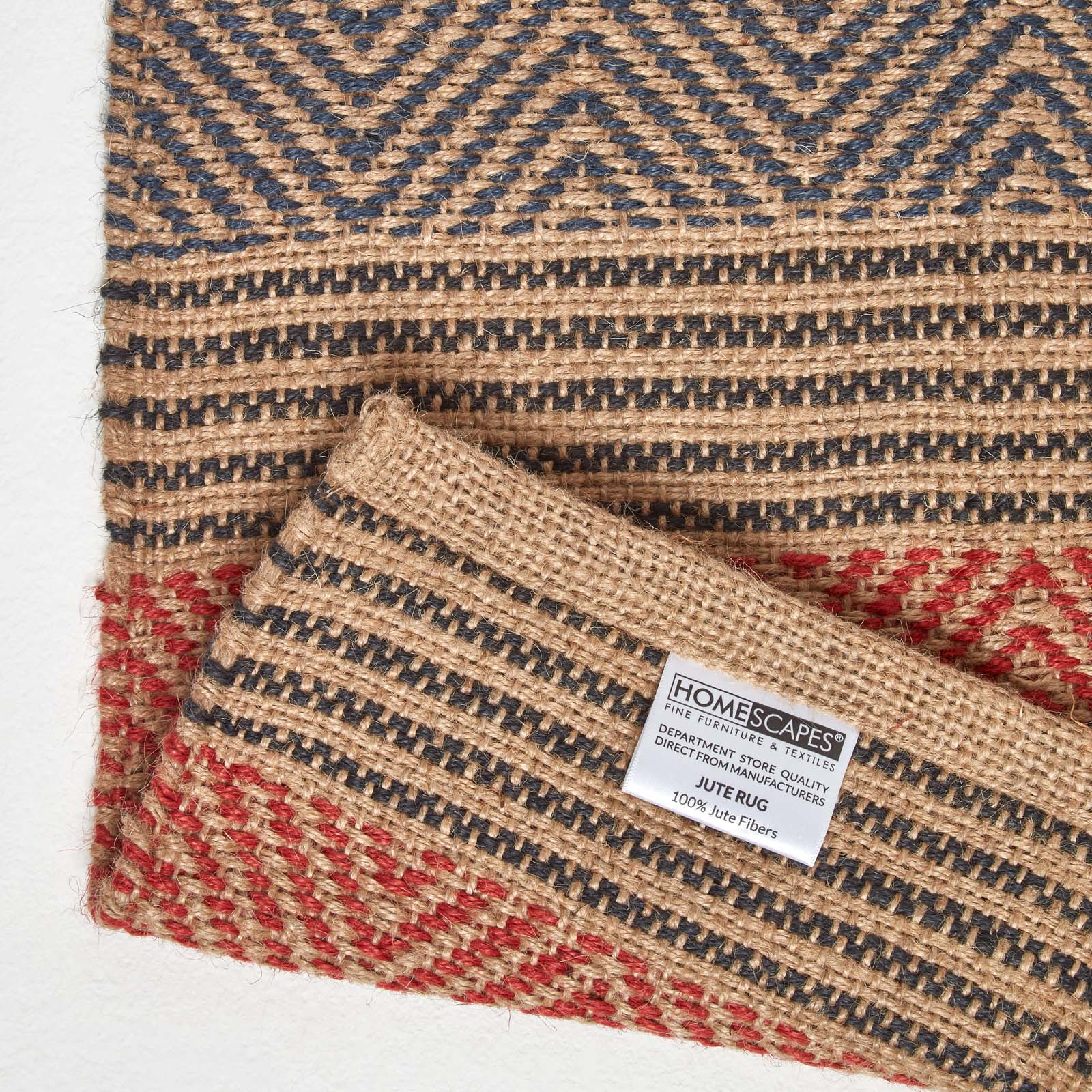 Multicolour Striped Jute Rug | 150cm x 240cm | Orange