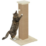 81cm Cat Scratching Post W/ Sisal Rope, Hanging Ball Soft Plush | Beige