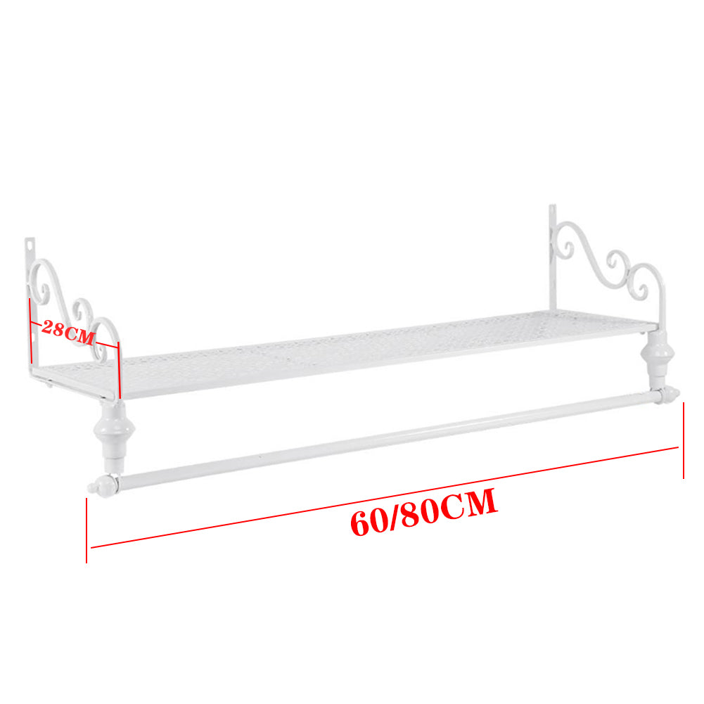 Wall Mounted Metal Clothes Garment Shop Display Rack With Shelf