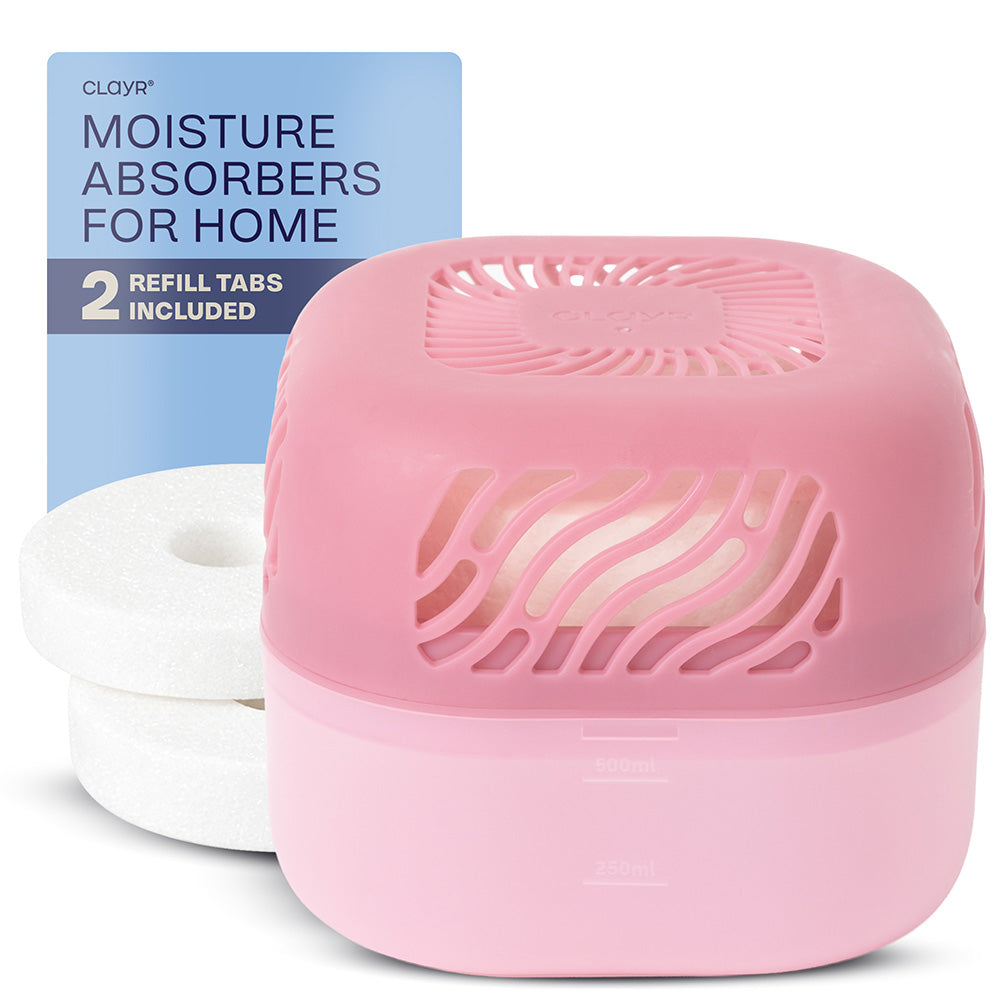 Airsip 500ml Refillable Dehumidifier With Calcium Chloride Refill | Pink