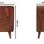 Solid Wood Mini Classic Chestnut Cabinet, Brown, 2 Doors