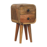 Solid Wood Extra Mini Curved Oak-ish Bedside