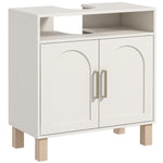 Under Sink Bathroom Cabinet For Basin Without Pedestal, Cream White