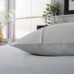 Gingham Cotton Duvet Cover Set – Soft, Breathable Fabric With Double-piped Edging | Double | Green
