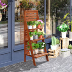 Three-tier Plant Rack Outdoor Organiser Unit Ladder Storage