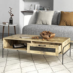 HOMCOM Industrial Coffee Table With Drawer