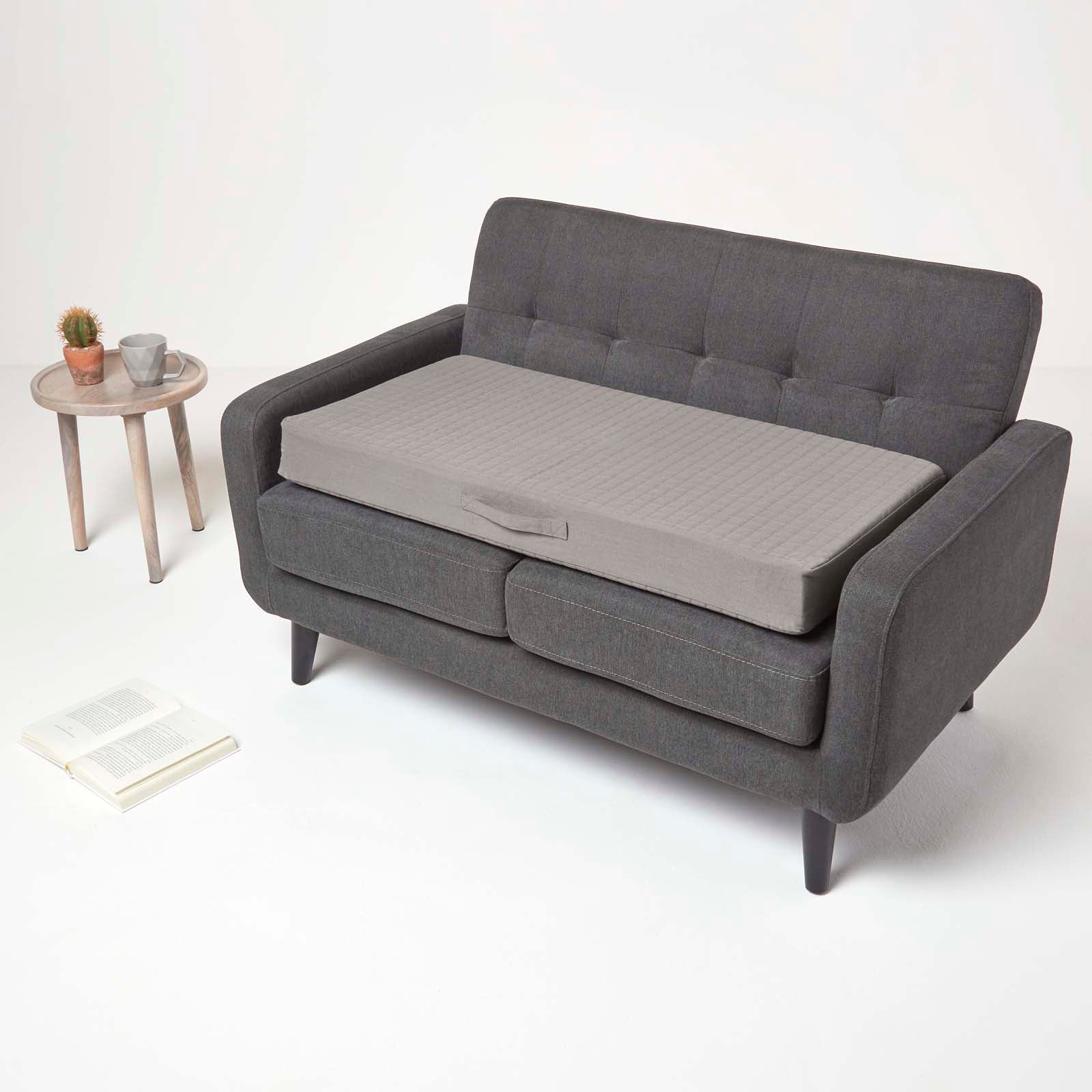 Cotton Orthopaedic Foam 2 Seater Booster Cushion | 50cm x 100cm | Charcoal Grey