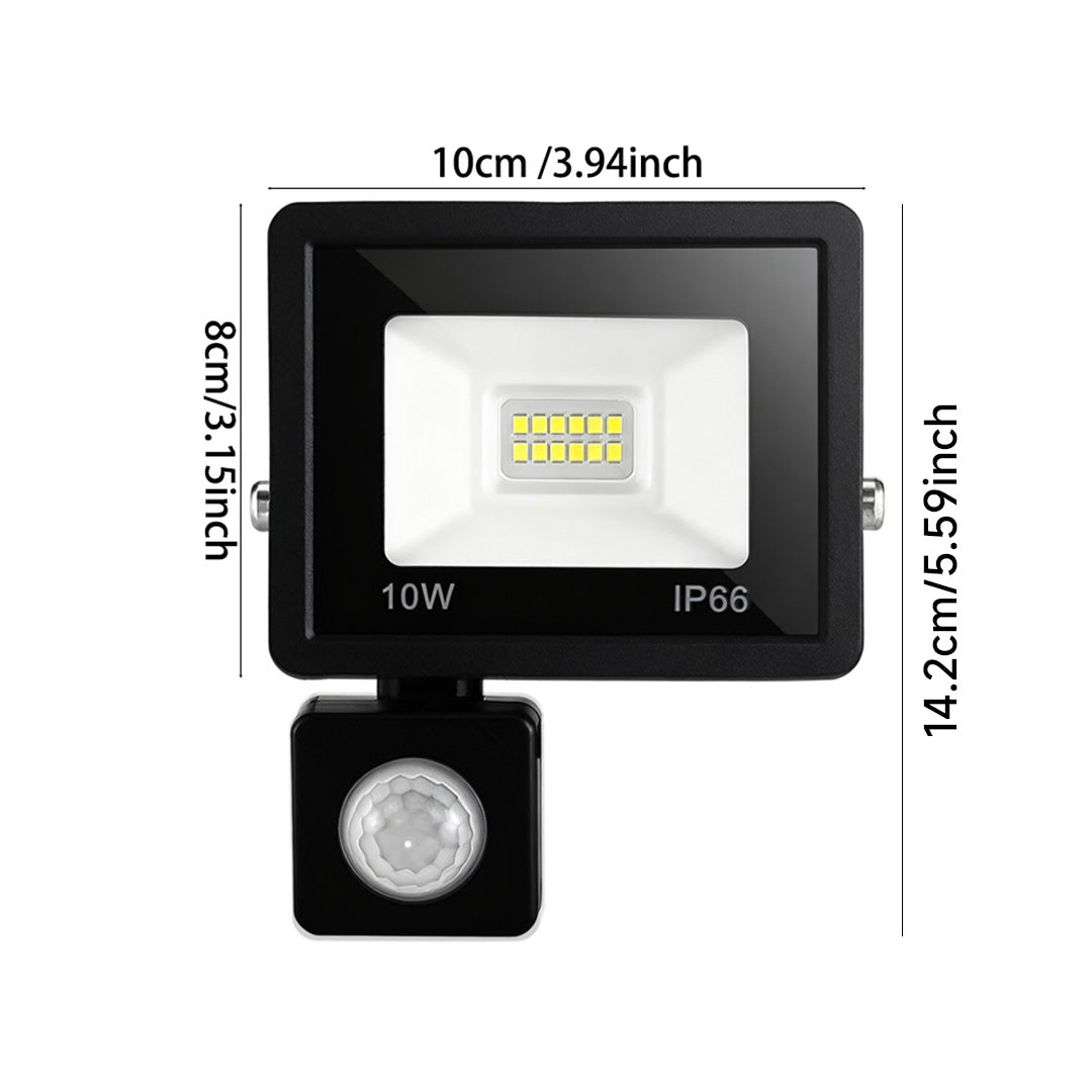 Led Floodlight With Motion Sensor – 180° Detection, Ip66 Waterproof, Adjustable Delay-off Time – Ideal For Outdoor Security Lighting (10w/30w) | Small