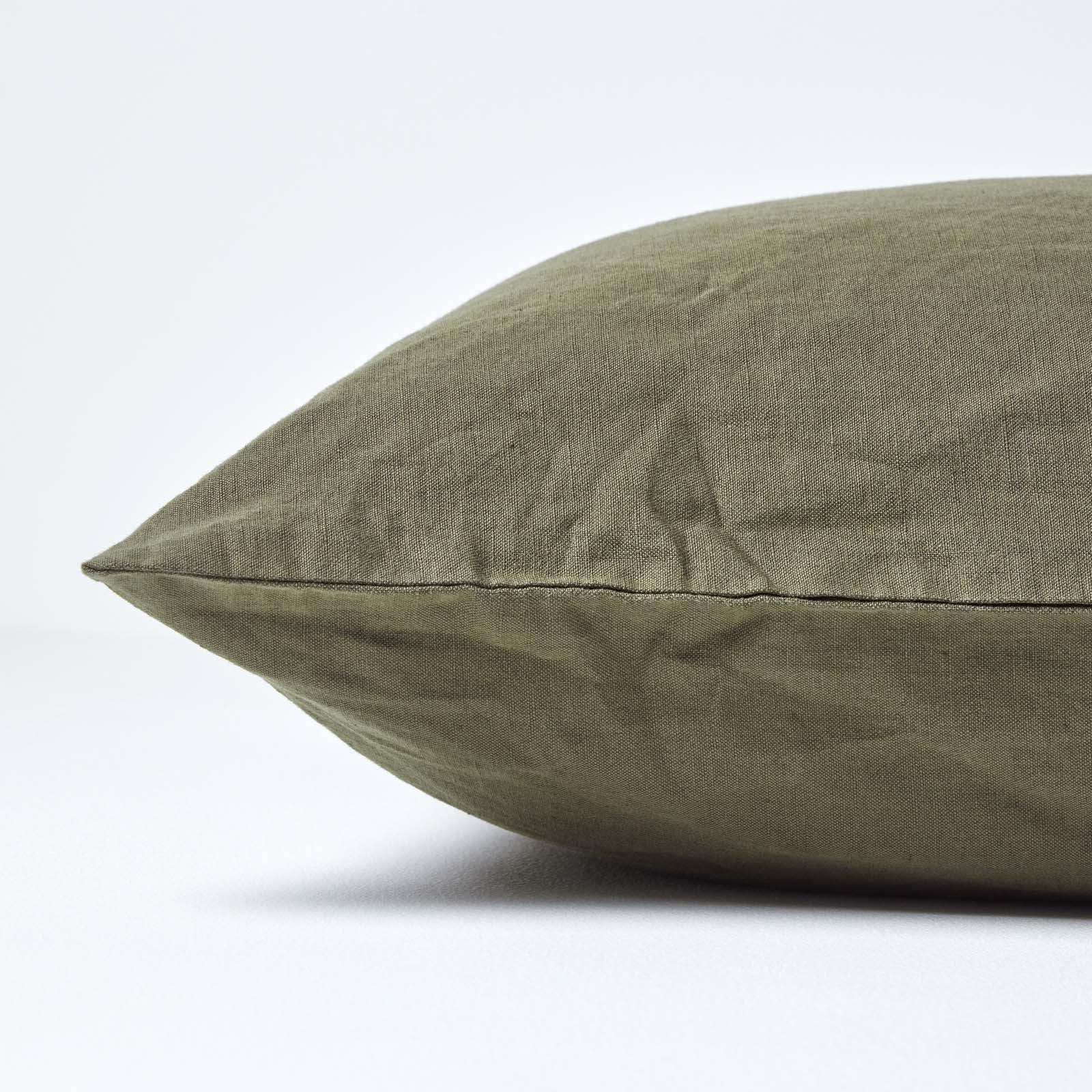 European Size Linen Pillowcase | 40 x 80cm | Khaki Green