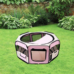Fabric Pet Puppy Dog Cat Rabbit Pig Guinea Playpen Play Pen Run | Pink