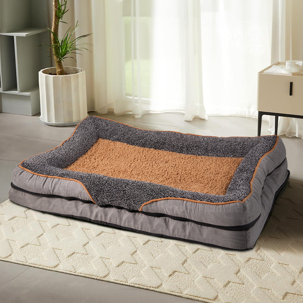 Durable Removable Washable Pet Bed With Anti-slip Bottom | Small | Brown