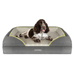 Grey Small To Xxl Dog Beds Orthopaedic Shredded Memory Foam, Fleece Sleeping Area, Non Slip Base, Removable Washable Cover | 97cm | Grey