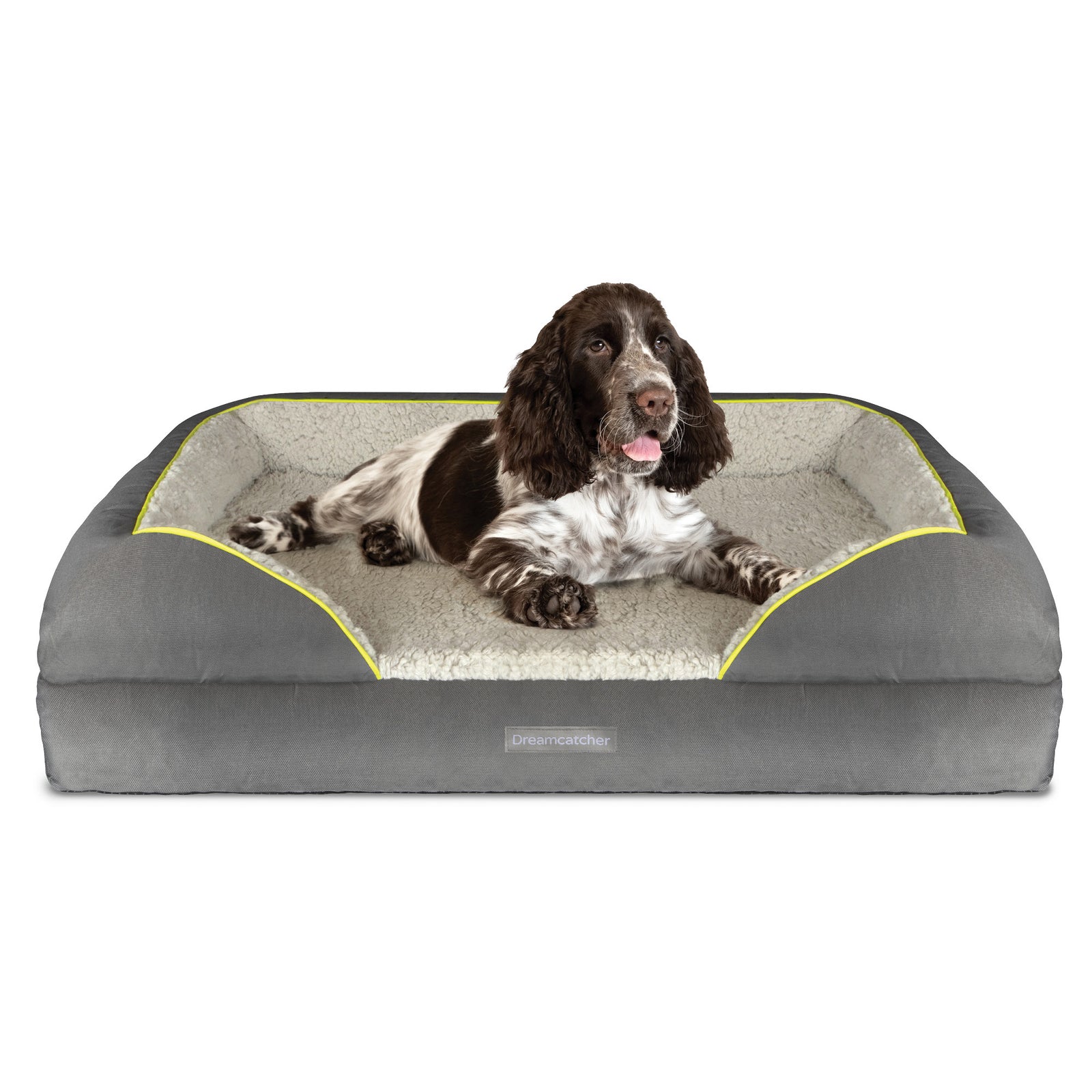 Grey Small To Xxl Dog Beds Orthopaedic Shredded Memory Foam, Fleece Sleeping Area, Non Slip Base, Removable Washable Cover | 97cm | Grey