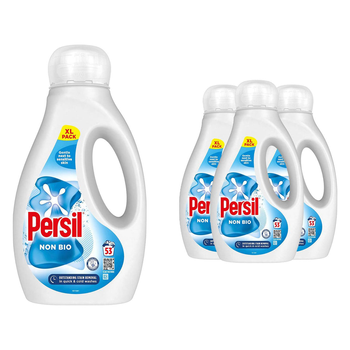 53w Non Bio Liquid Detergent For Sensitive Skin 1.54l | Set of 4