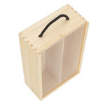 2 Bottle Bottle Pinewood Carry Case With Acrylic Lid | One Size | Brown