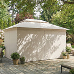 3 X 4 M Outdoor Garden Gazebo With Upf50+ Double roof | Beige
