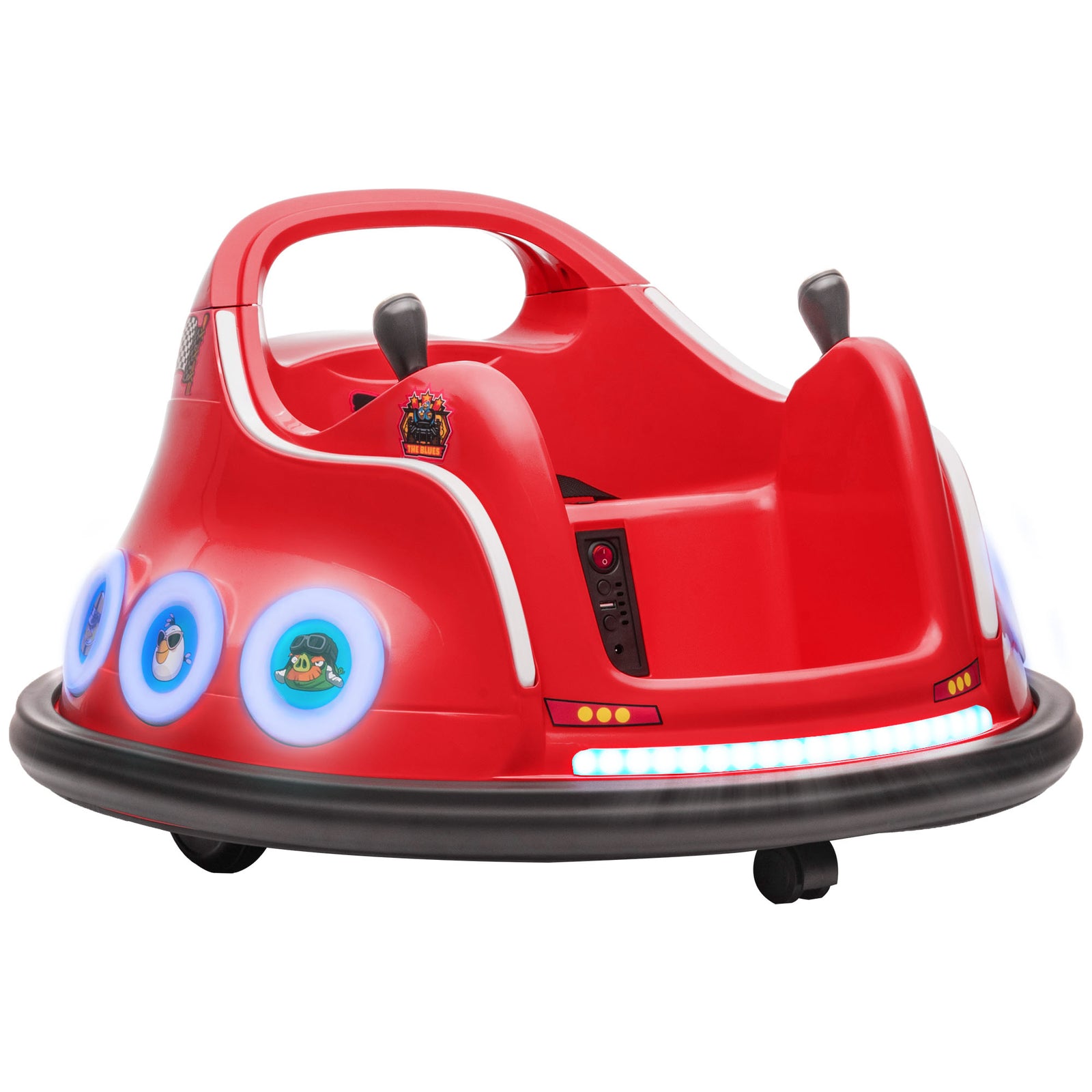 Angry Bird Licensed 12v Kids Bumper Car W/ Joysticks, Remote | Red