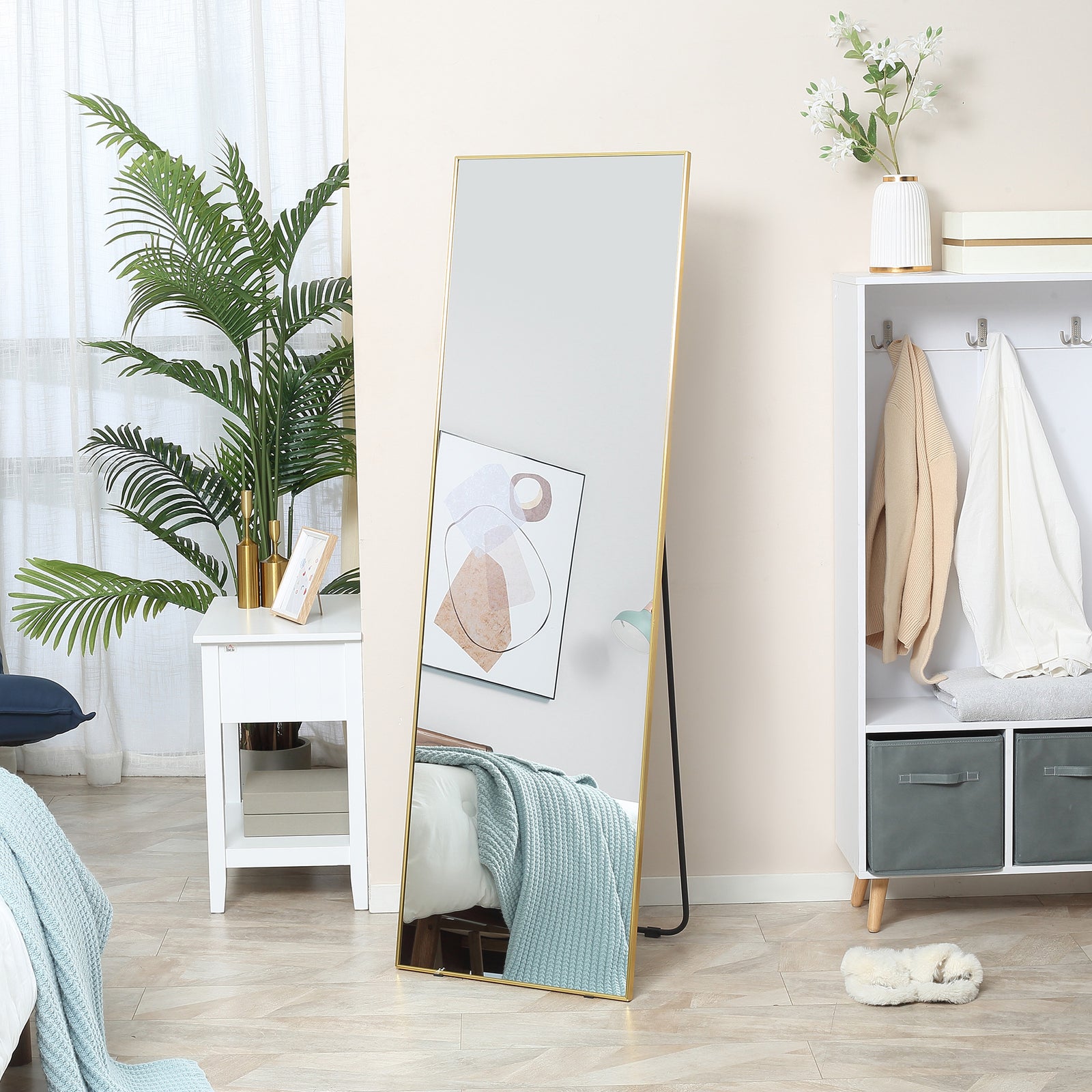 Full Length Mirror Dressing Mirror Wall-mounted Entryway | One Size | Gold