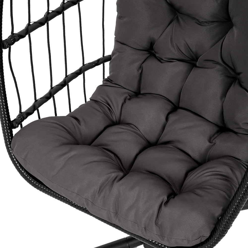 Hanging Chair With Stand And Cushion | Black